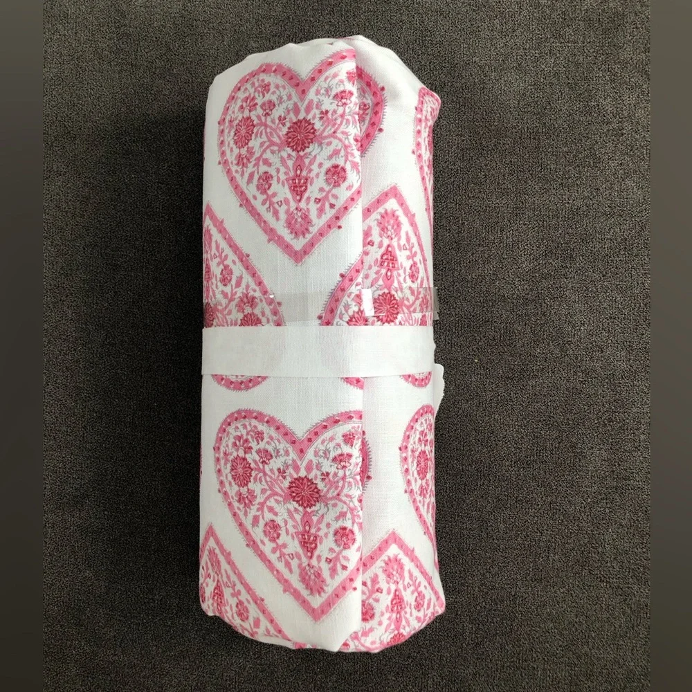Pottery Barn Heart Organic Cotton Tablecloth